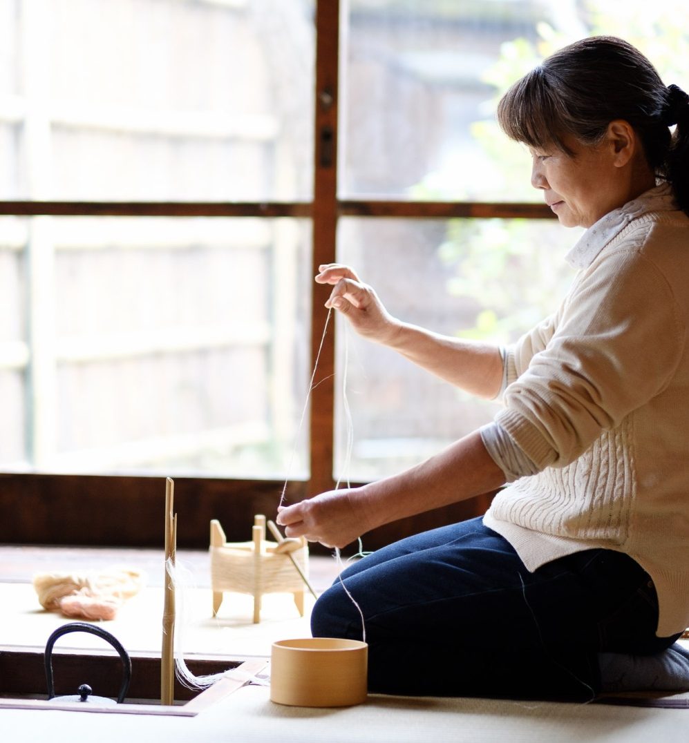 「麻糸績み講座　初級」inはっぴーあいらんど☆フェスティバル